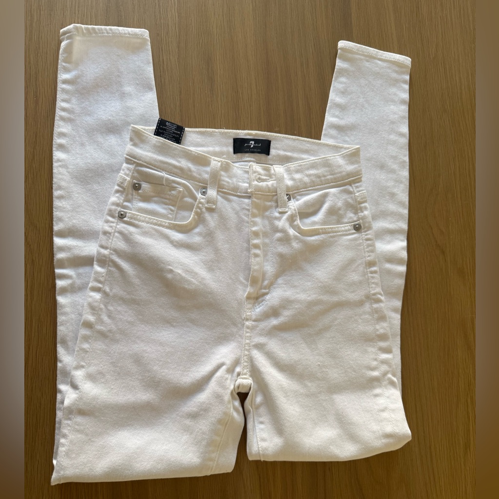 7 For All Mankind White Skinny Jeans Size 24